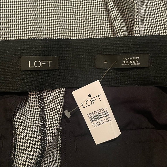 LOFT Gray Houndstooth Skinny Tailored High Waisted Fitted Leg - Picture 11 of 15